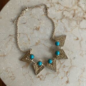 3 FOR $15 Gold and Turquoise Geometric Necklace